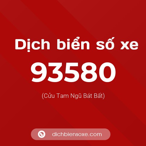 Ý nghĩa biển số xe 93580 là gì?