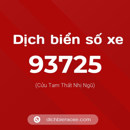 Ý nghĩa biển số xe 93725 là gì?