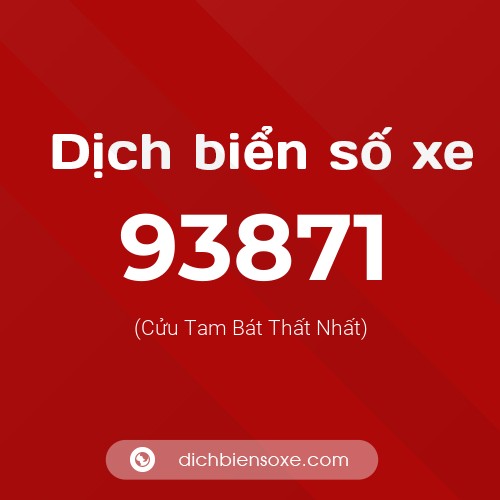 Ý nghĩa biển số xe 93871 là gì?
