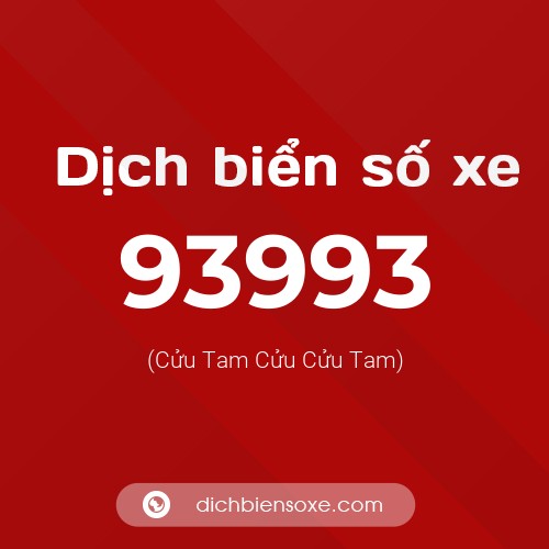 Ý nghĩa biển số xe 93993 là gì?