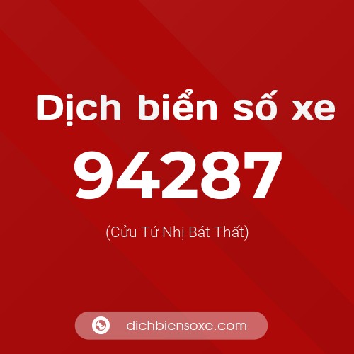 Ý nghĩa biển số xe 94287 là gì?