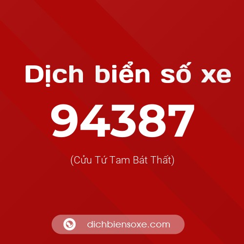 Ý nghĩa biển số xe 94387 là gì?