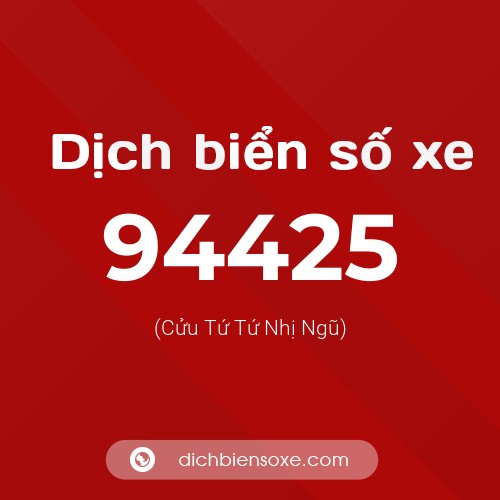 Ý nghĩa biển số xe 94425 là gì?
