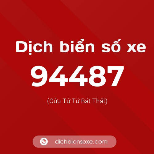 Ý nghĩa biển số xe 94487 là gì?