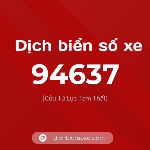 Ý nghĩa biển số xe 94637 là gì?