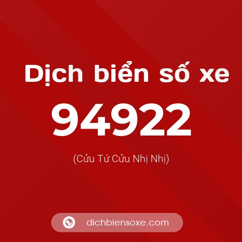 Ý nghĩa biển số xe 94922 là gì?