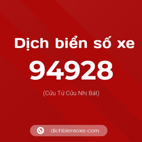Ý nghĩa biển số xe 94928 là gì?