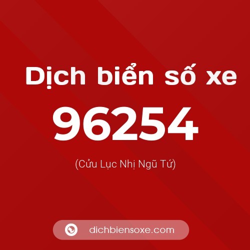 Ý nghĩa biển số xe 96254 là gì?
