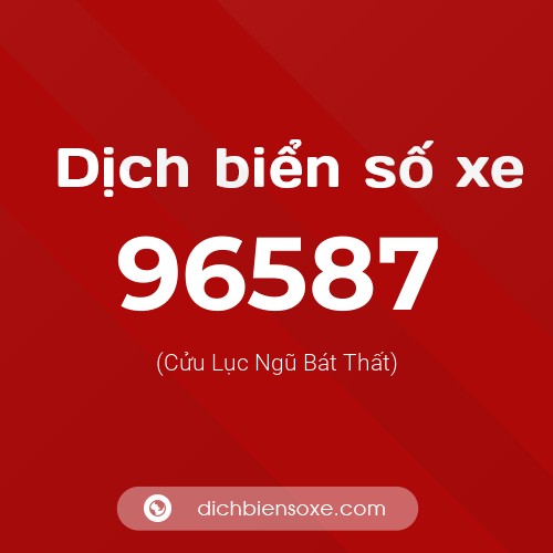 Ý nghĩa biển số xe 96587 là gì?