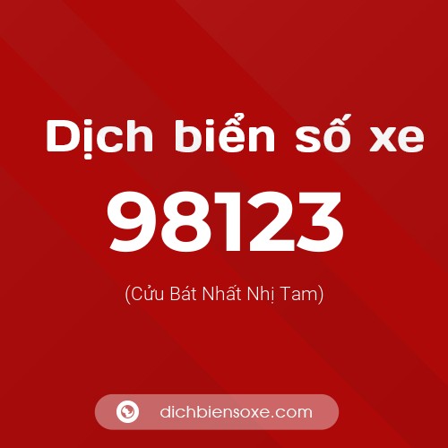 Ý nghĩa biển số xe 98123 là gì?
