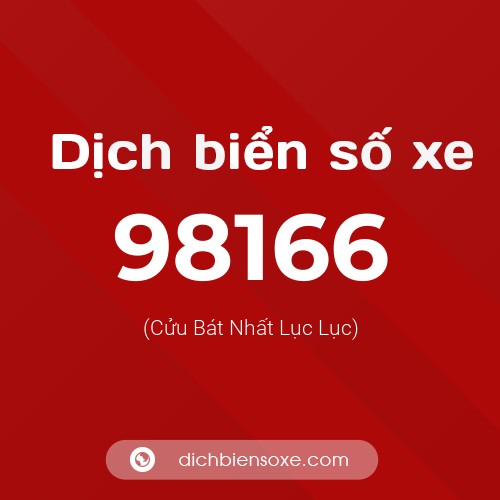 Ý nghĩa biển số xe 98166 là gì?