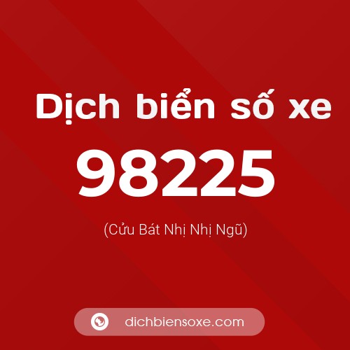 Ý nghĩa biển số xe 98225 là gì?