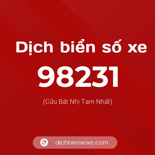 Ý nghĩa biển số xe 98231 là gì?