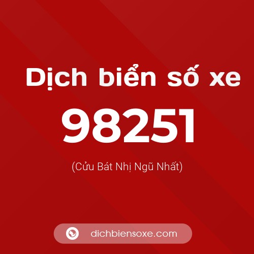 Ý nghĩa biển số xe 98251 là gì?