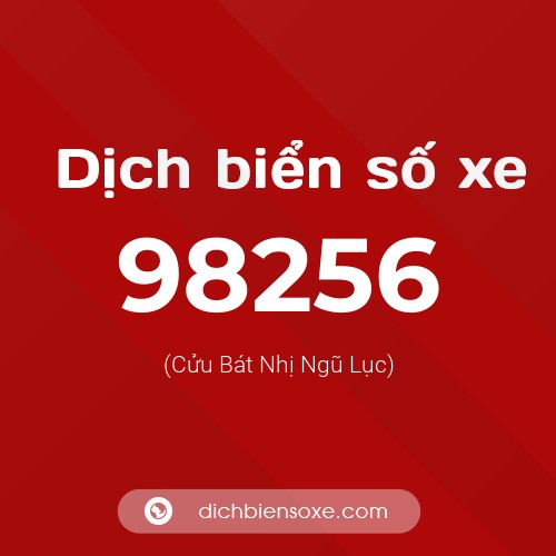 Ý nghĩa biển số xe 98256 là gì?