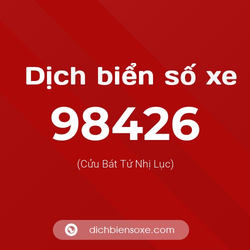 Ý nghĩa biển số xe 98426 là gì?