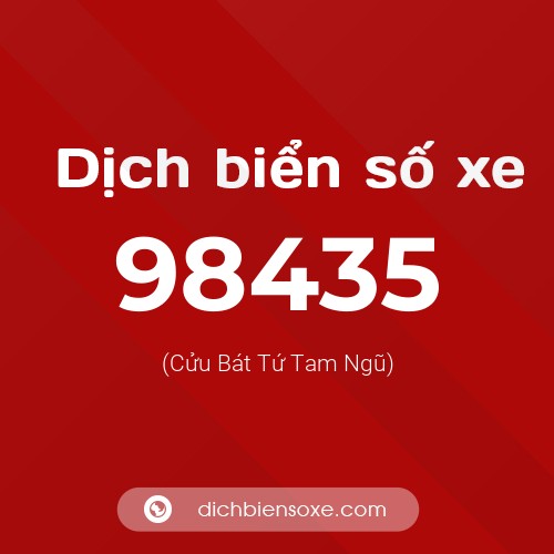 Ý nghĩa biển số xe 98435 là gì?