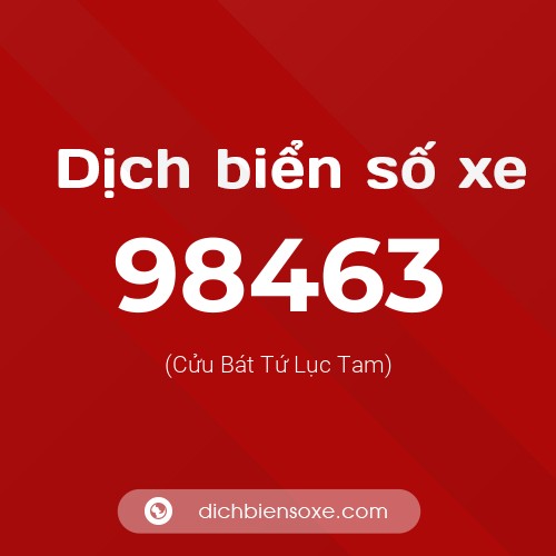 Ý nghĩa biển số xe 98463 là gì?