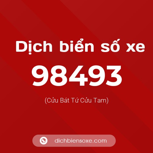 Ý nghĩa biển số xe 98493 là gì?