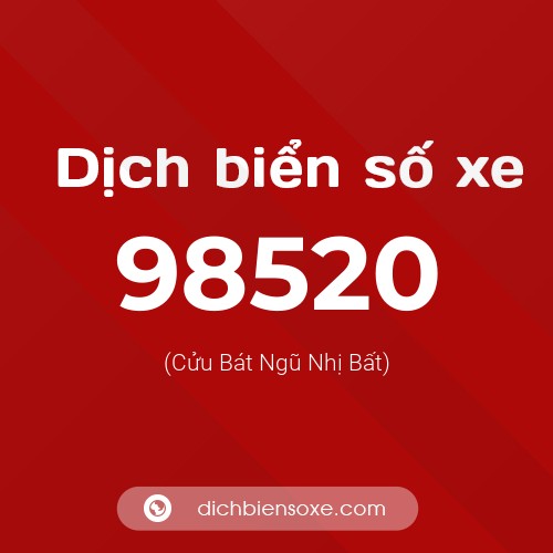 Ý nghĩa biển số xe 98520 là gì?