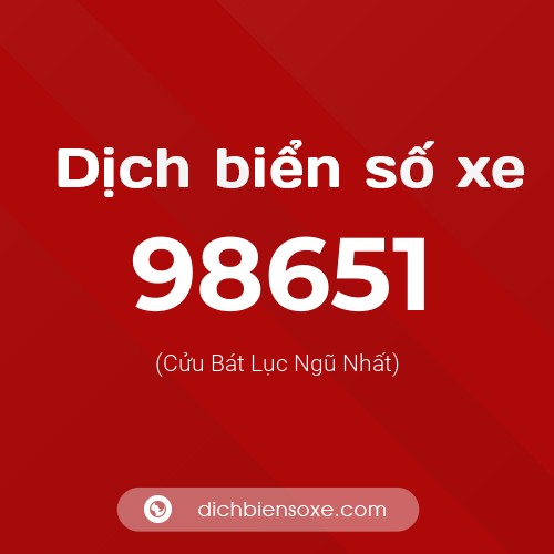 Ý nghĩa biển số xe 98651 là gì?