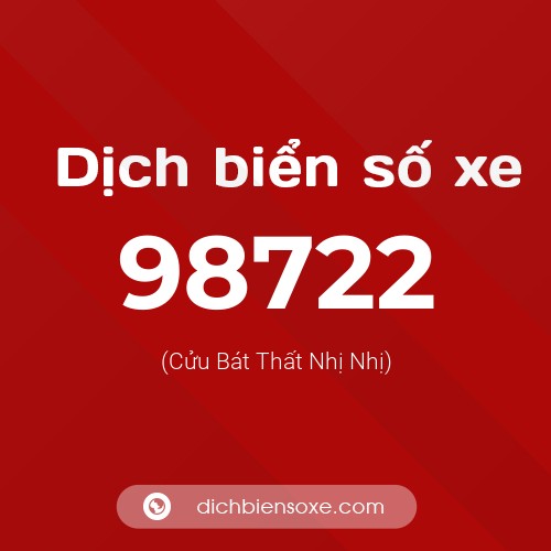 Ý nghĩa biển số xe 98722 là gì?