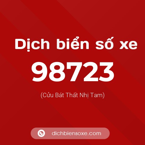 Ý nghĩa biển số xe 98723 là gì?