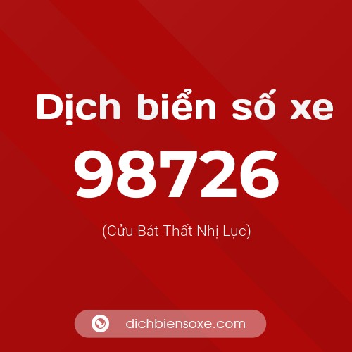 Ý nghĩa biển số xe 98726 là gì?