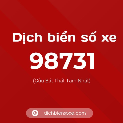 Ý nghĩa biển số xe 98731 là gì?
