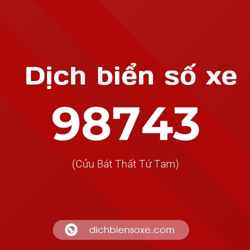 Ý nghĩa biển số xe 98743 là gì?