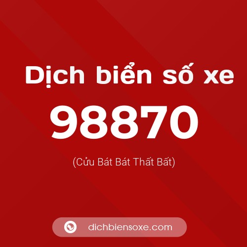Ý nghĩa biển số xe 98870 là gì?