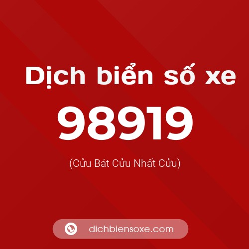 Ý nghĩa biển số xe 98919 là gì?