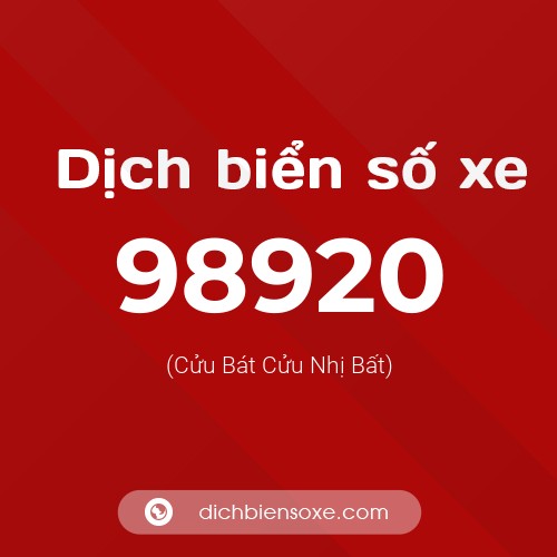 Ý nghĩa biển số xe 98920 là gì?