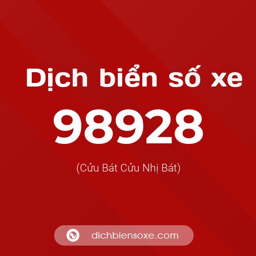 Ý nghĩa biển số xe 98928 là gì?