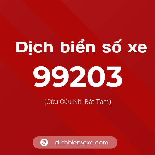 Ý nghĩa biển số xe 99203 là gì?