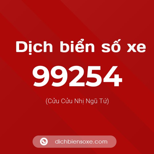 Ý nghĩa biển số xe 99254 là gì?