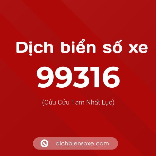 Ý nghĩa biển số xe 99316 là gì?
