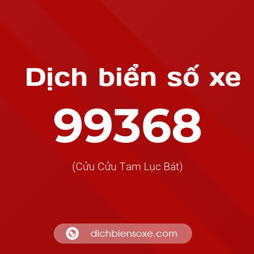 Ý nghĩa biển số xe 99368 là gì?