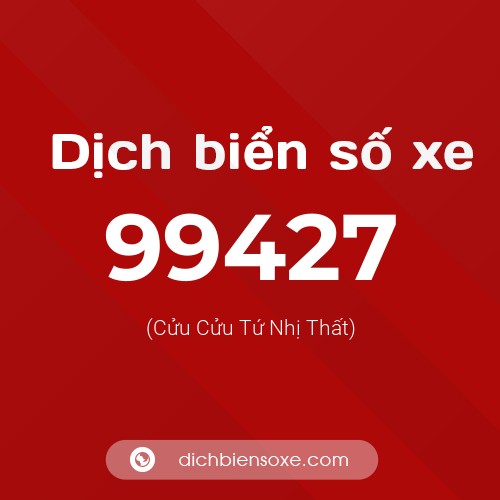Ý nghĩa biển số xe 99427 là gì?