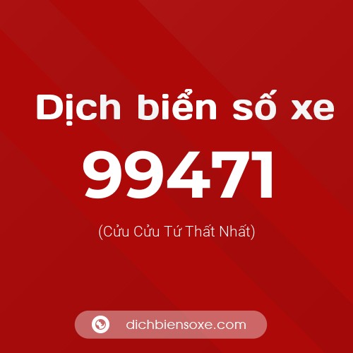 Ý nghĩa biển số xe 99471 là gì?