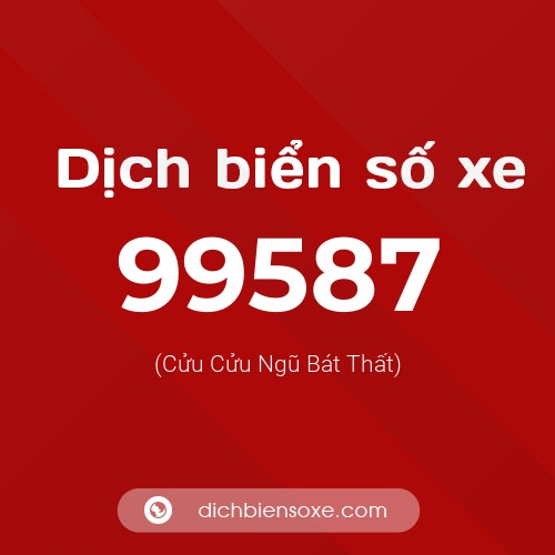 Ý nghĩa biển số xe 99587 là gì?