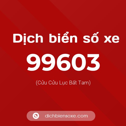 Ý nghĩa biển số xe 99603 là gì?