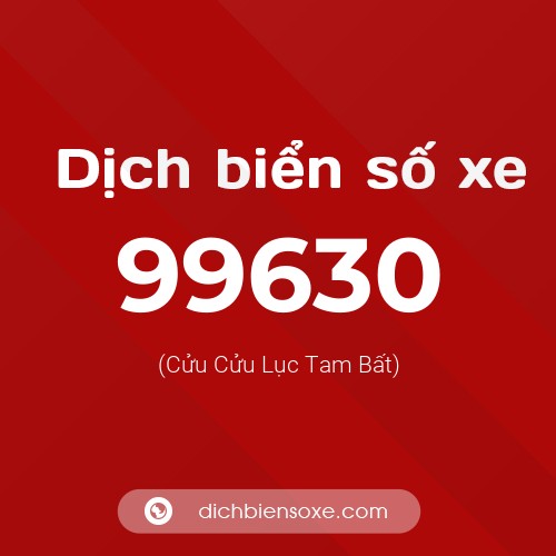 Ý nghĩa biển số xe 99630 là gì?