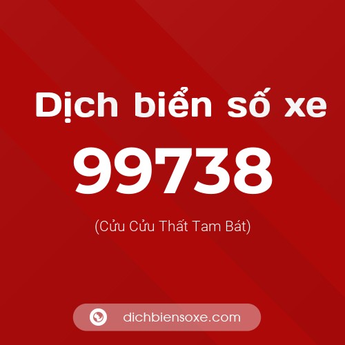 Ý nghĩa biển số xe 99738 là gì?