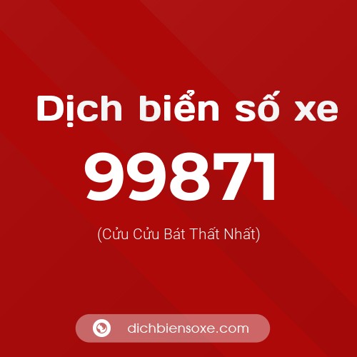 Ý nghĩa biển số xe 99871 là gì?